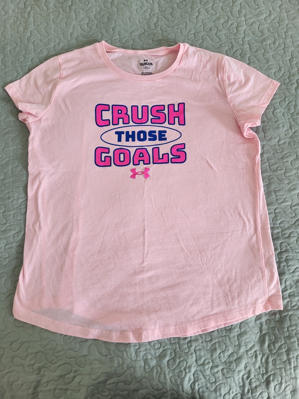 Under Armour Pink Short Sleeve Tee "Crush Those Goals"